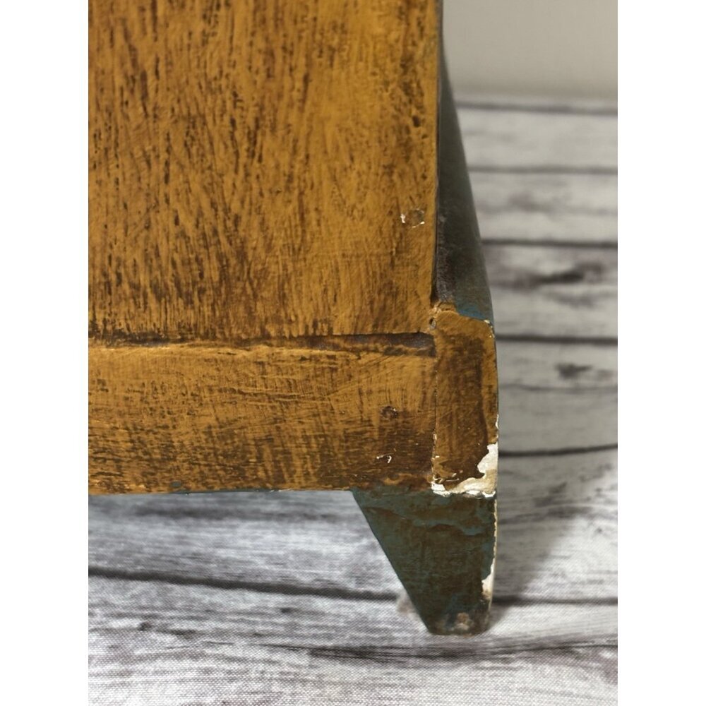 Hand Painted Vintage Dollhouse Armoire Folk Art Cabinet Dresser Cottage 19” - Picture 12 of 16